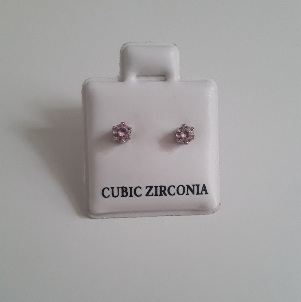 Cubic Zirconia pink earrings